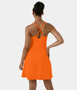 SoftlyZero™ Airy Cut Out 2-in-1 Pocket Cool Touch Longer Active Dress-UPF50+ - Exotic Orange