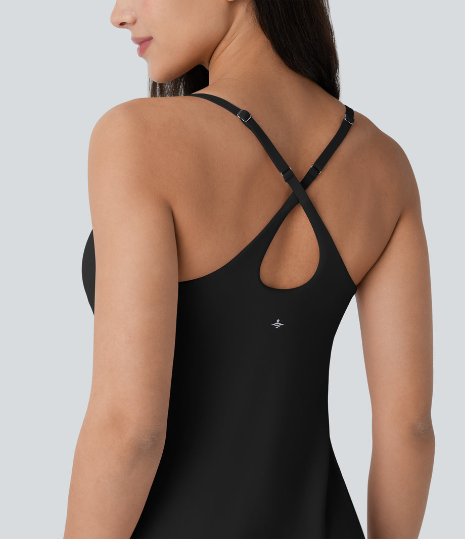 SoftlyZero™ Plush Molded Cups Low Support Dance Active Dress-Easy Peezy Edition A-D Cups - Black
