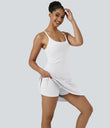 SoftlyZero™ Airy Cut Out 2-in-1 Pocket Cool Touch Longer Active Dress-UPF50+ - White