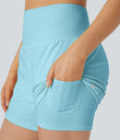 SoftlyZero™ Airy Super High Waisted 2-in-1  Cool Touch Yoga Shorts 5'' with Pockets-Longer Length - Spun Sugar