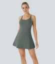 SoftlyZero™ Plush Backless Active Dress - Smoke Grey Green