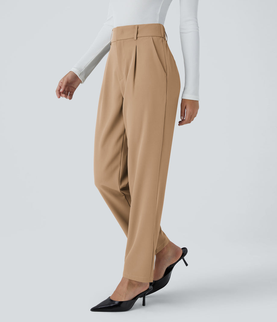 Halara Flex™ High Waisted Pocket Solid Work Tapered Pants - Cartouche