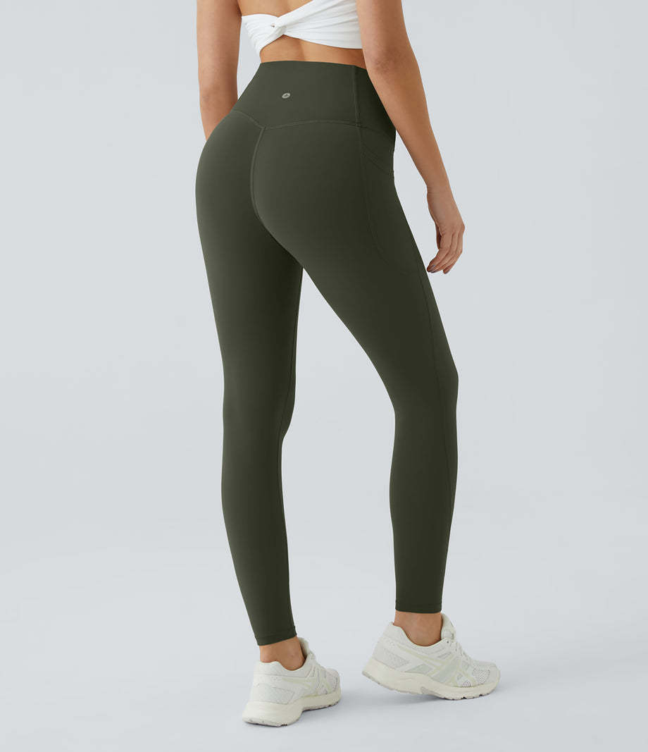 Halara UltraSculpt™ High Waisted Tummy Control Pocket Shaping Training Leggings - Deep Woodland Green