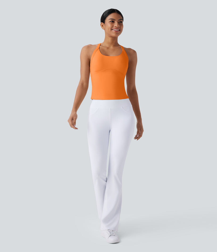 SoftlyZero™ Plush Cut Out Yoga Tank Top A-D Cups - Sun Orange