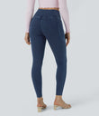 Halara Flex™ Crossover Pocket Washed Denim Work Leggings - Unitary Blue Denim