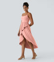 Breezeful™ High Low 2-Piece Pocket Flowy Midi Quick Dry Casual Dress - Blossom