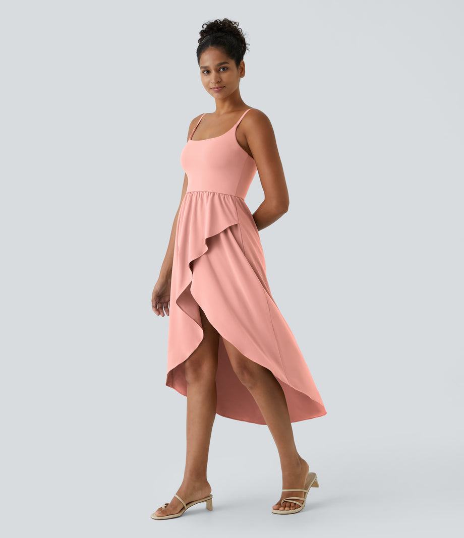 Breezeful™ High Low 2-Piece Pocket Flowy Midi Quick Dry Casual Dress - Blossom