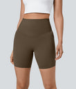 Halara UltraSculpt™ High Waisted Tummy Control Pocket Shaping Training Biker Shorts 7'' - Thick Earthy Brown