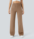DayStretch High Waisted Pockets Straight Leg Casual Pants - Burro