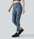 Halara UltraSculpt™ Leopard Print High Waisted Tummy Control Yoga Leggings with Pockets - Black and Blue Leopard