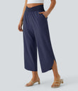Breezeful™ High Waisted Crossover Quick Dry Resort Pants with Pockets - Patriot Blue