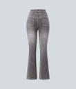 Halara Flex™ High Waisted Pockets Washed Casual Bootcut Jeans - Black Iron Gray Denim