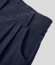 Mid Rise Zipper Pocket Corduroy Casual Pants - Foggy Blue