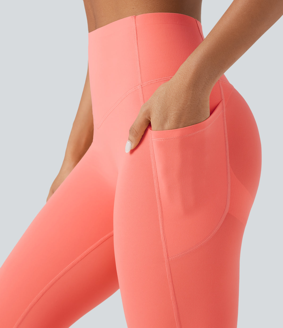 Halara UltraSculpt™ High Waisted Butt Lifting Tummy Control Pocket Shaping Workout Leggings - Fusion Coral