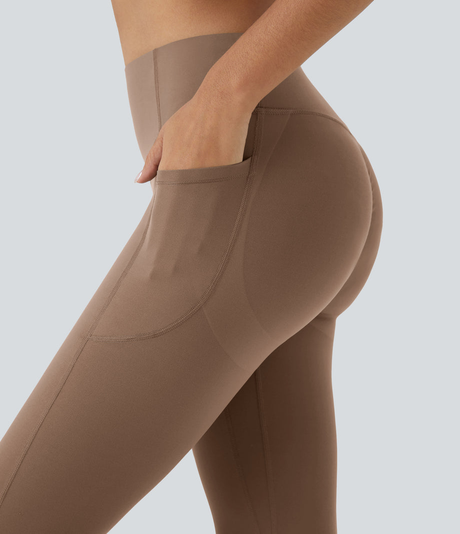 Halara UltraSculpt™ High Waisted Scrunch Butt Lifting Tummy Control Pocket Shaping Capri Training Leggings - Woodsmoke
