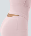 SoftlyZero™ Airy Backless Twisted Flare Low Support Dance Active Dress-Longer Length-Easy Peezy Edition A-D Cups - Primrose Pink