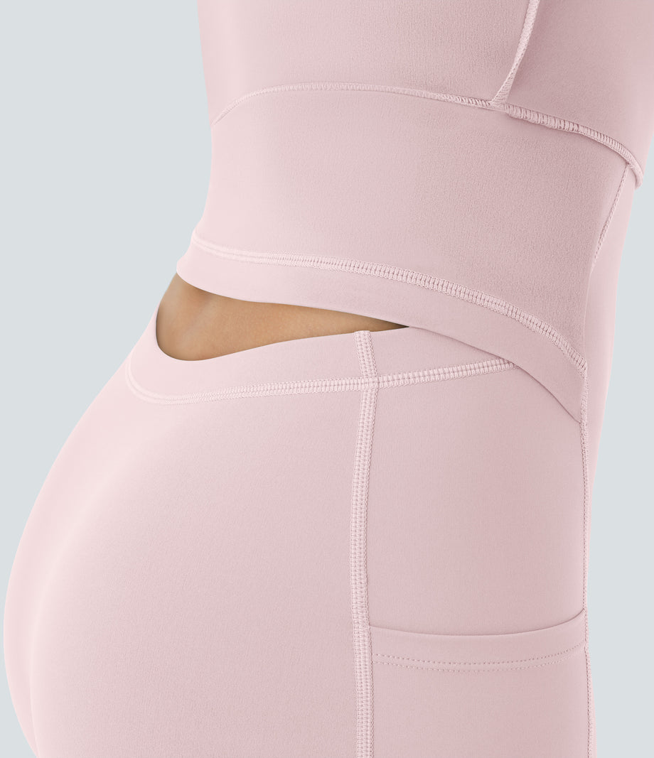 SoftlyZero™ Airy Backless Twisted Flare Low Support Dance Active Dress-Longer Length-Easy Peezy Edition A-D Cups - Primrose Pink