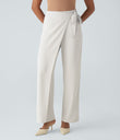 Halara Flex™ High Waisted Tie Side Wide Leg Work Pants - Teak White
