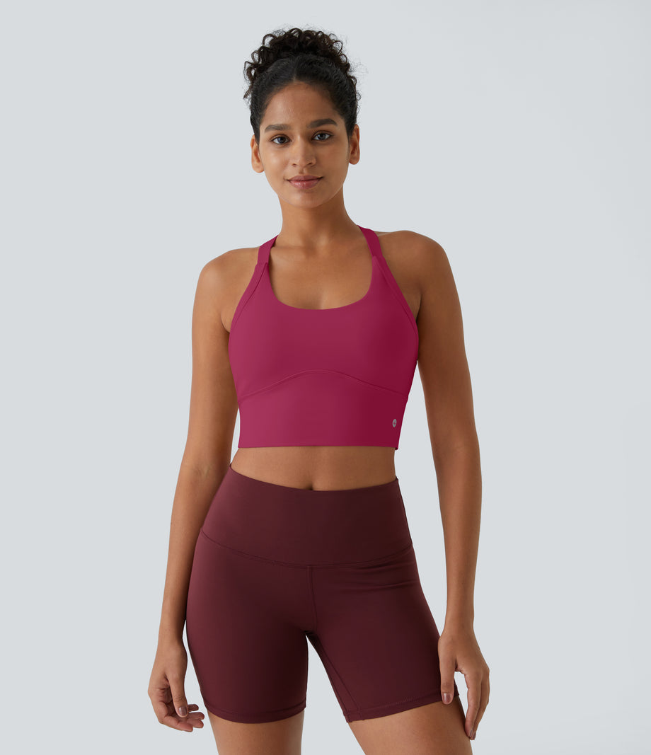 SoftlyZero™ Plush Cut Out Cropped Yoga Tank Top - Cherries Jubilee