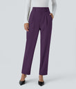 Halara Flex™ High Waisted Pocket Solid Work Tapered Pants - Blackberry Cordial