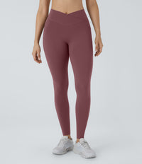 Patitoff™ 2.0 Pet Hair Resistant High Waisted Crossover Side Pocket Yoga Leggings - Wild Ginger