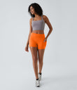 SoftlyZero™ Airy High Waisted Pocket Plain Cool Touch Yoga Shorts 3.5"-UPF50+ - Exotic Orange