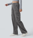 Halara Flex™ Mid Rise Pockets Straight Leg Casual Cargo Jeans - Cool Gray Denim