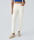 Halara Flex™ High Waisted Pockets Straight Leg Washed Casual Jeans - Beige Denim
