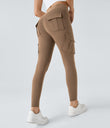 DayStretch High Waisted Cargo Pocket Skinny Yoga Leggings - Burro