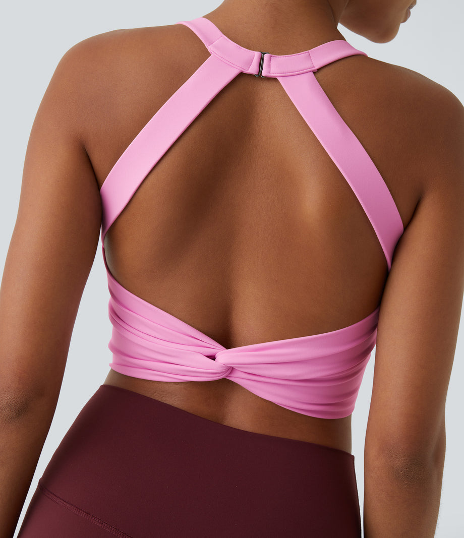 SoftlyZero™ Plush Cut Out Cropped Yoga Tank Top - Nosegay