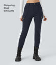DayStretch High Waisted Zipper Pockets Solid Skinny Cargo Pants - Midnight Blue