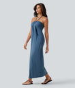 Halter Tie Back Maxi Dress with Pockets - Stellar