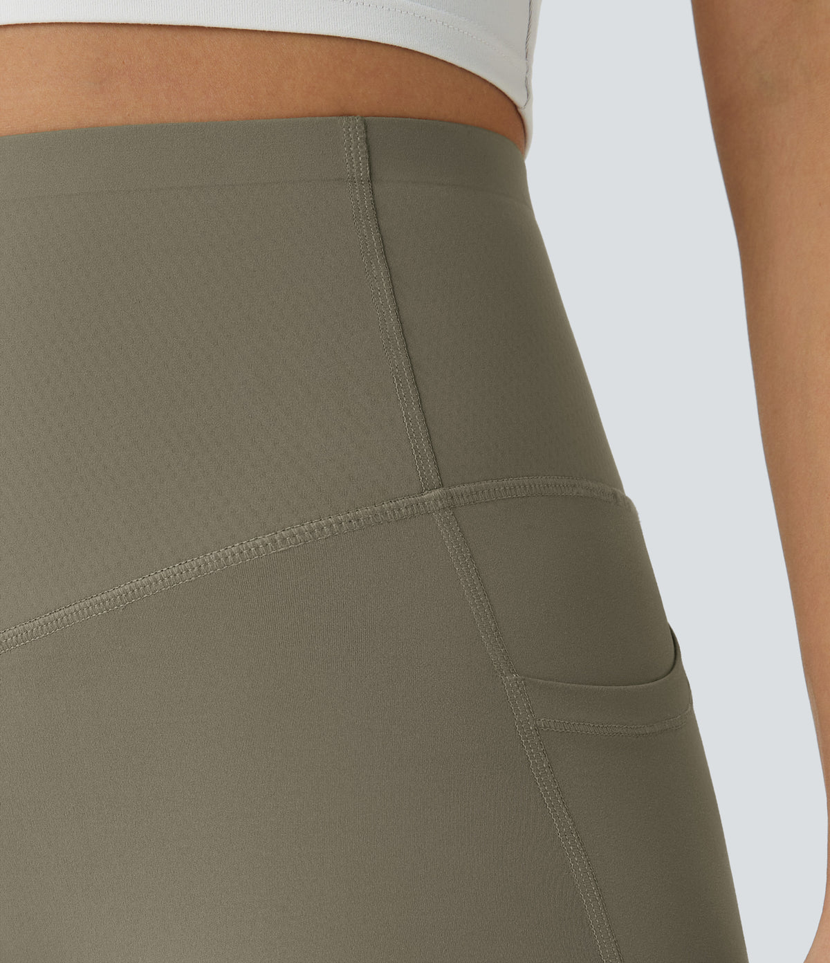 Halara UltraSculpt™ High Waisted Butt Lifting Tummy Control Pocket Shaping Workout Leggings - Grass Grey Green