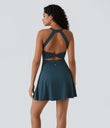 Flare Mini Dance Active Dress-Longer Length - Majolica Blue