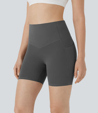 Halara UltraSculpt™ High Waisted Butt Lifting Tummy Control Pocket Shaping Training Biker Shorts 5'' - Volcanic Ash