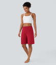 SoftlyZero™ Airy High Waisted Pockets Cool Touch Yoga Bermuda Shorts - Salsa