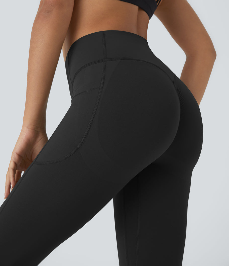 Halara UltraSculpt™ High Waisted Scrunch Butt Lifting Tummy Control Pocket Shaping Capri Training Leggings - Black