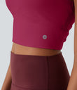 SoftlyZero™ Plush Cut Out Cropped Yoga Tank Top - Cherries Jubilee