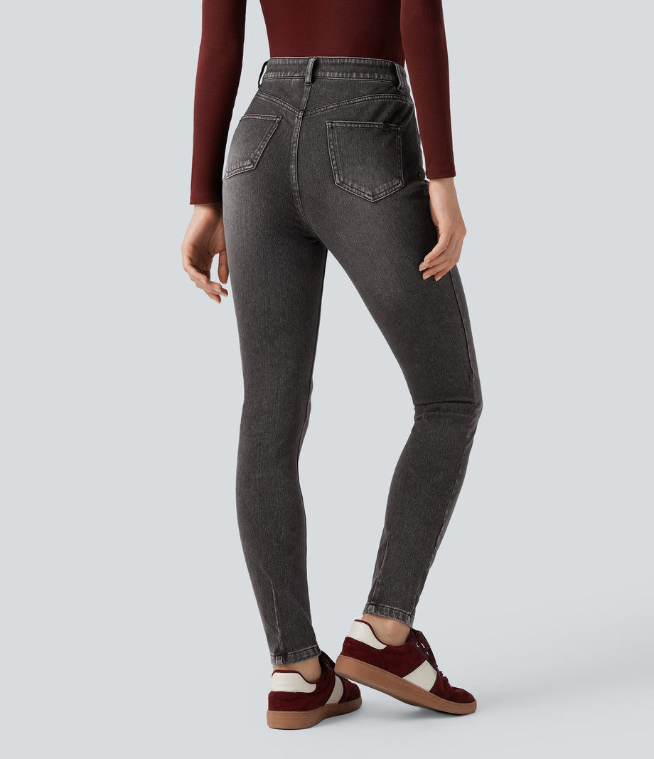 Halara Flex™ High Waisted Casual Skinny Jeans with Pockets - Poppy Seed Denim