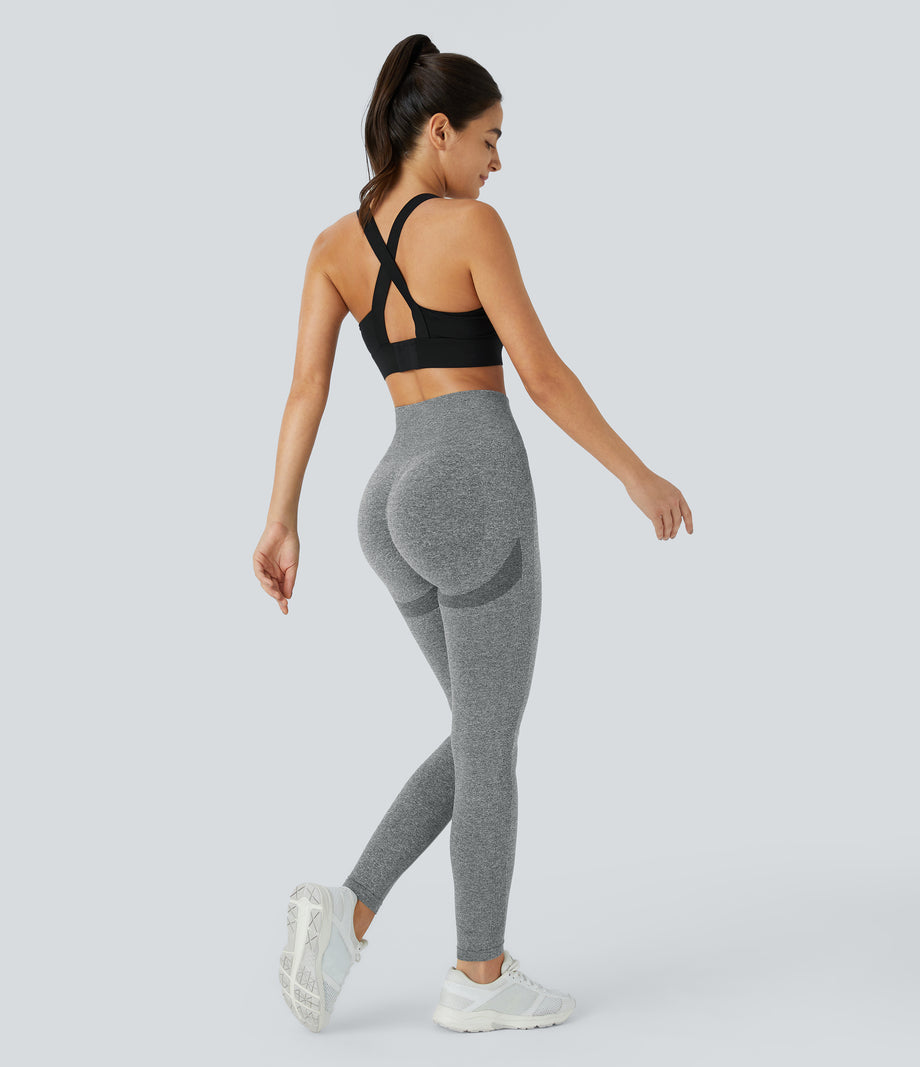 OneForm Seamless Flow High Waisted Booty Scrunch Leggings - Ash Grey