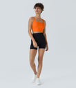 SoftlyZero™ Airy Square Neck Backless Crisscross Cropped Cool Touch Yoga Tank Top-UPF50+ - Exotic Orange