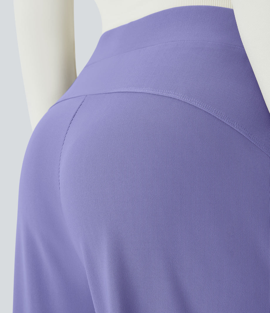 Halara Flex™ High Waisted Body Sculpt Waist-Slimming Pocket Wide Leg Micro Waffle Work Pants - Aster Purple