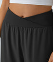 Breezeful™ High Waisted Crossover Quick Dry Resort Pants with Pockets - Black