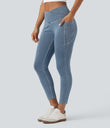 Halara Flex™ Crossover Pocket Washed Denim Work Leggings -  Blue Jasper Denim