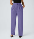Halara Flex™ High Waisted Zipper Pocket Shirred Straight Leg Work Pants - Veronica