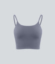 Basic Padded Workout Cropped Low Support Tank Top A-D Cups - Sweet Lavender