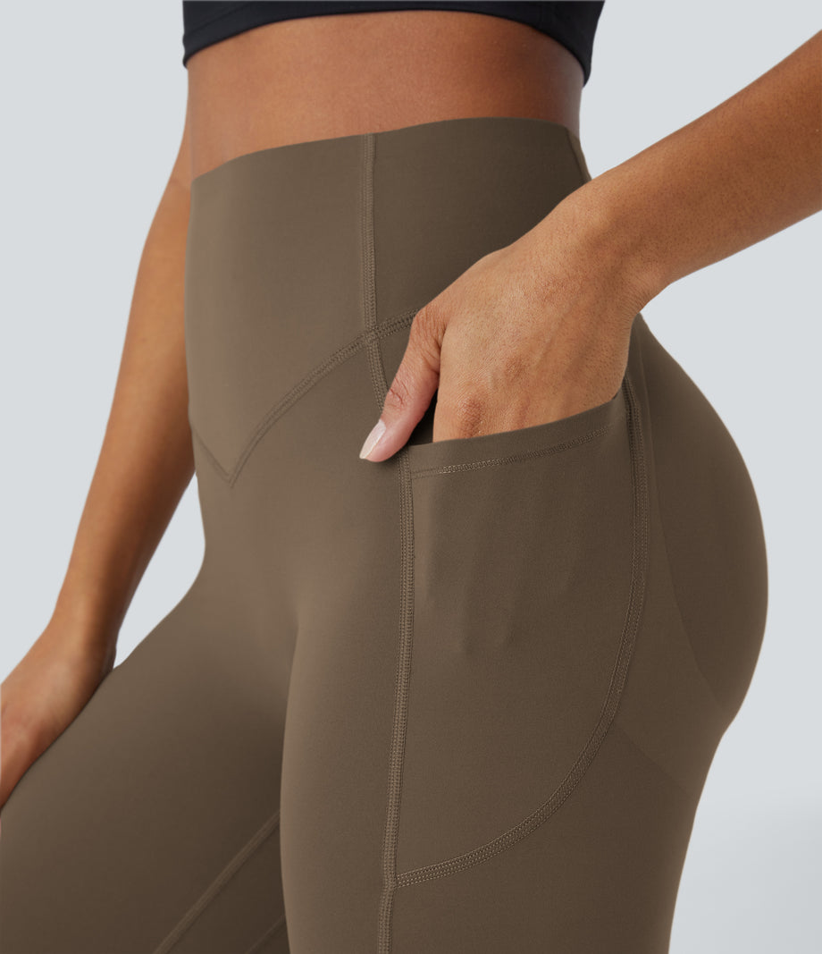 Halara UltraSculpt™ High Waisted Scrunch Butt Lifting Tummy Control Pocket Shaping Training Leggings - Thick Earthy Brown