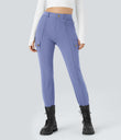 DayStretch High Waisted Zipper Pockets Solid Skinny Cargo Pants - Jacaranda