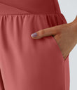 Breezeful™ High Waisted Crossover Quick Dry Resort Pants with Pockets - Kapok Red