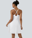 SoftlyZero™ Airy Cut Out 2-in-1 Pocket Cool Touch Longer Active Dress-UPF50+ - White